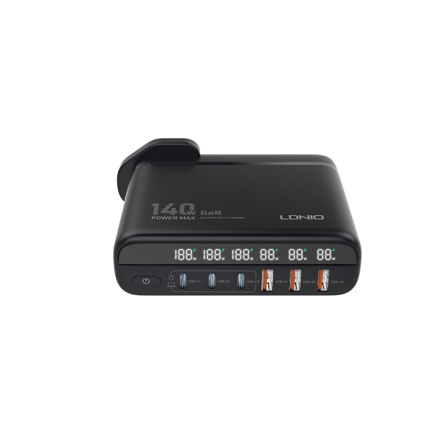 Мережевий Зарядний Пристрій Ldnio A6140C 3USB-A/3USB-C GAN