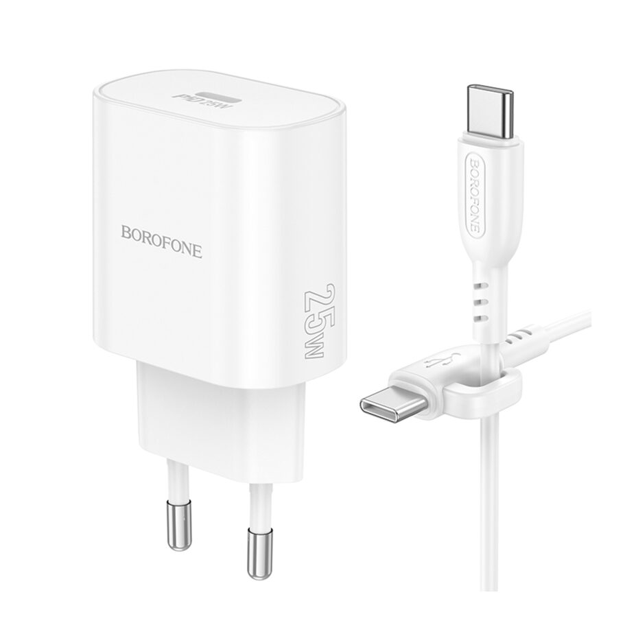 Мережевий Зарядний Пристрій Borofone BA82A 1USB-C PD/QC 25W+Type-C to Type-C — фото 5