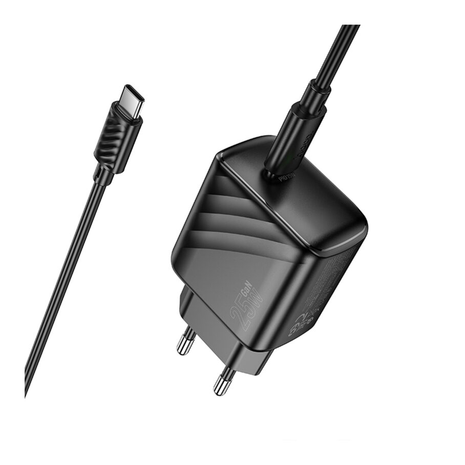 Мережевий Зарядний Пристрій Hoco CS24A 1USB-C PD/QC 25W+Type-C to Type-C — фото 3