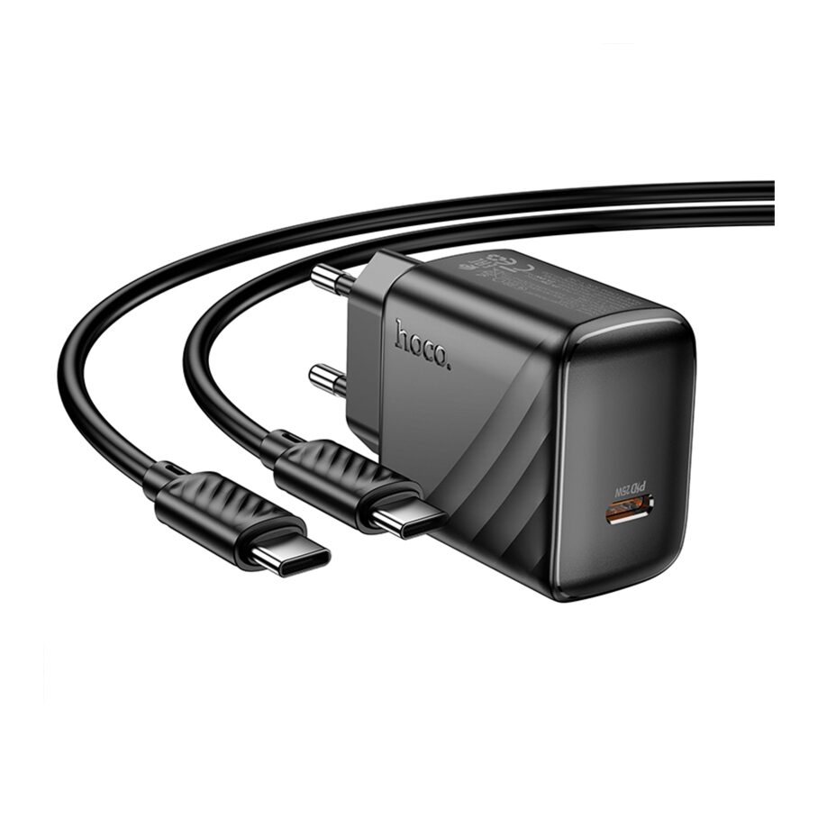 Мережевий Зарядний Пристрій Hoco CS24A 1USB-C PD/QC 25W+Type-C to Type-C — фото 4