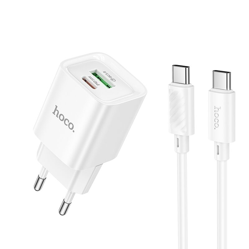 Мережевий Зарядний Пристрій Hoco C147A 1USB-C/1USB PD/QC 20W+Type-C to