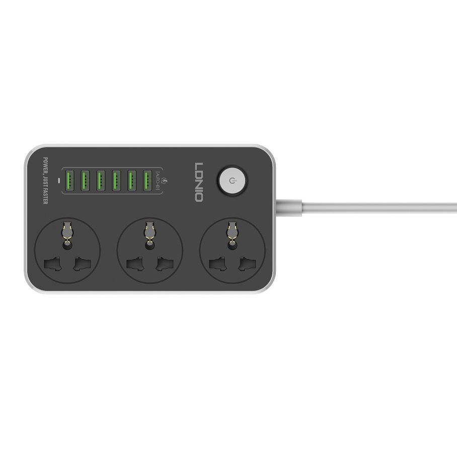 Мережевий Подовжувач Ldnio SC3604 6USB-A / 3 Sockets 2m — фото 3
