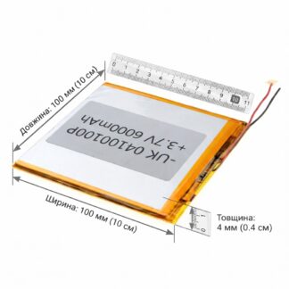 Акумулятор Li-Pol 6000 mAh 3.7V 04100100P 4×100×100 мм з платою