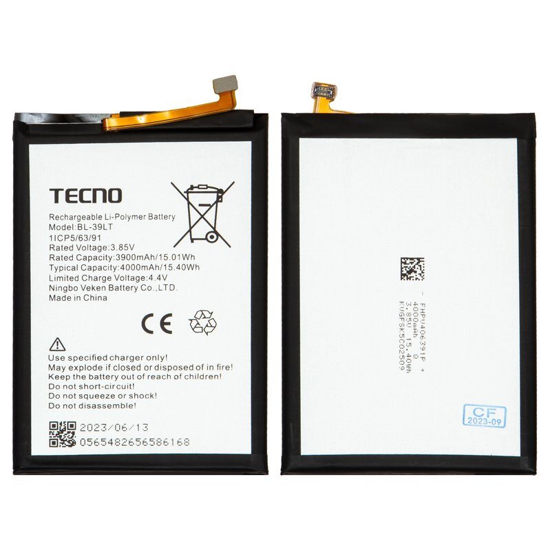 Акумулятор Tecno BL-39LT для Camon 12/Air, Spark 4