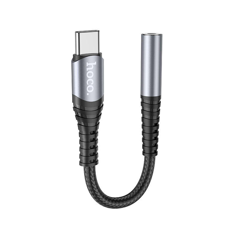Аудіокабель Hoco LS33 Type-C to 3.5 female, nylon braid, 0,12m