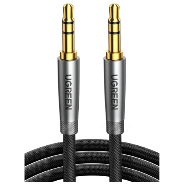 Кабель Ugreen AV183 3.5mm to 3.5mm 4-Pole M/M Audio Cable Alu Case 2m Gray