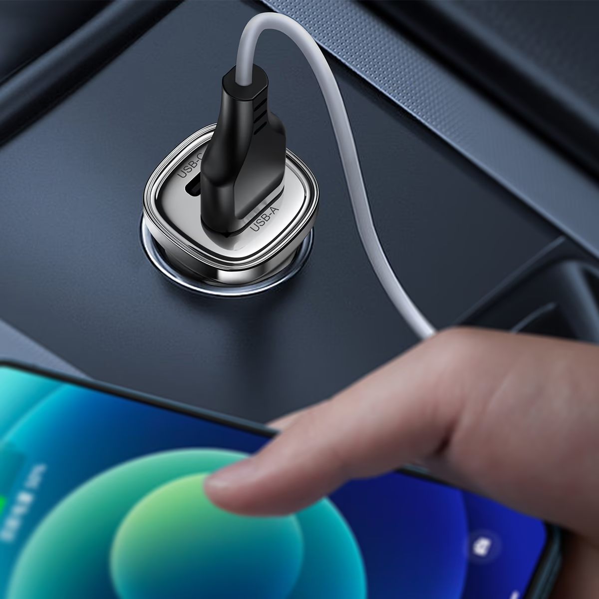 Автомобільний зарядний пристрій Acefast B19 PD30W (USB-C+USB-A) car — фото 7