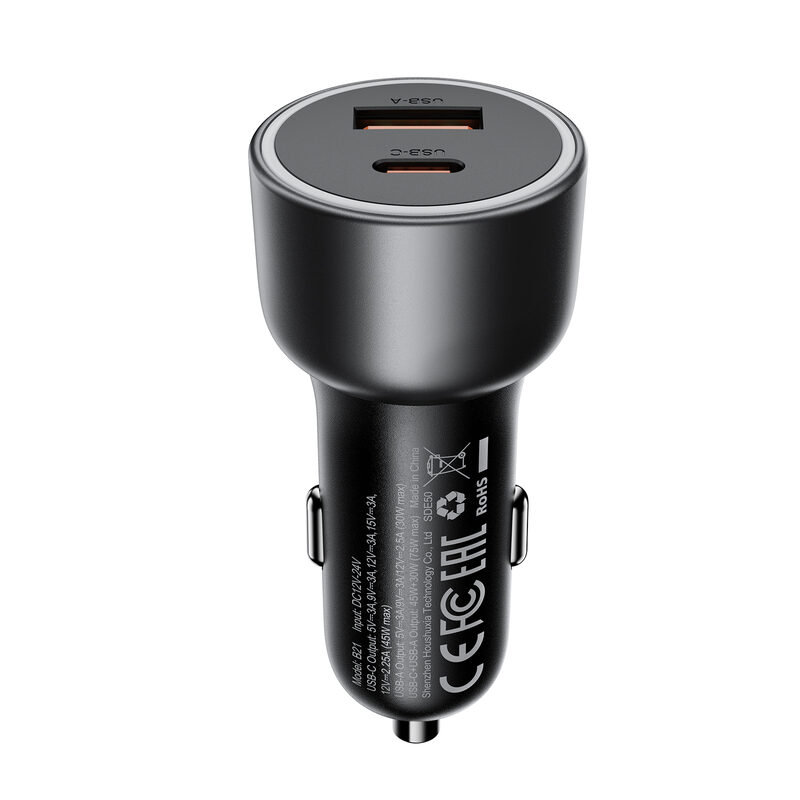 Автомобільний зарядний пристрій Acefast B21 75W(USB-C+USB-A)car — фото 5