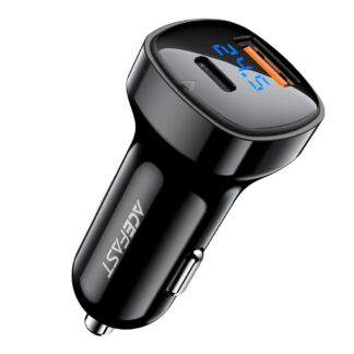 Автомобильный ЗУ Acefast B4 с цифровым дисплеем 66W(USB-C+USB-A)
