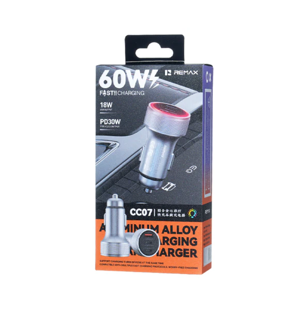 Автомобільний зарядний пристрій Remax 60W Aluminum Alloy Colorful — фото 3