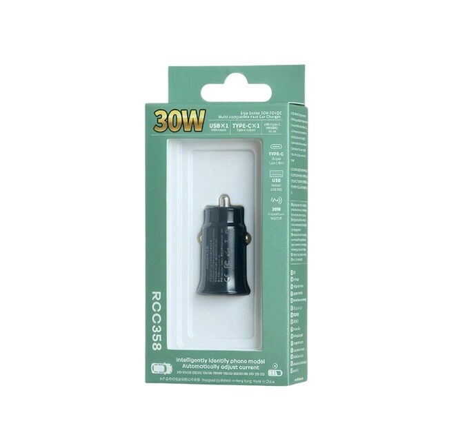 Автомобільний зарядний пристрій Remax Siya Series 30W PD+QC 1C+1A — фото 3