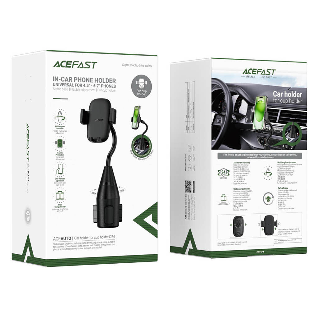 Автотримач для телефона Acefast D24 car holder for cup holder Black — фото 3