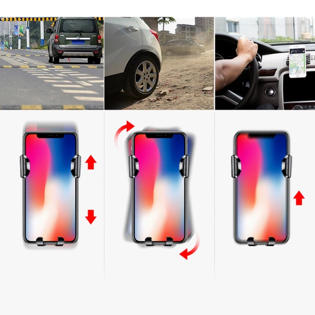 Автотримач для телефона Baseus Osculum Type Gravity Car Mount Black — фото 11