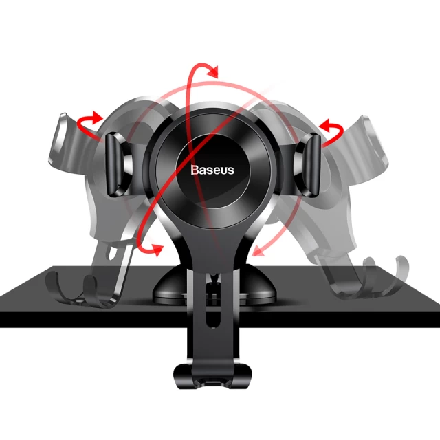 Автотримач для телефона Baseus Osculum Type Gravity Car Mount Black — фото 5