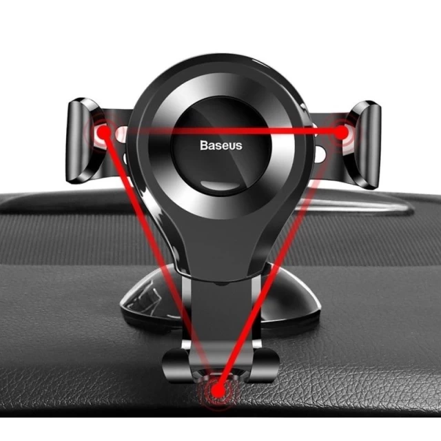 Автотримач для телефона Baseus Osculum Type Gravity Car Mount Black — фото 6