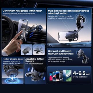 Автотримач для телефона Remax Dashboard Car Holder RM-C03 Black — фото 4