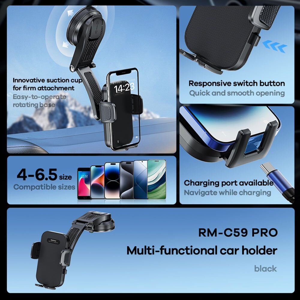 Автотримач для телефона Remax Multi-functional Car holder RM-C59 PRO — фото 4