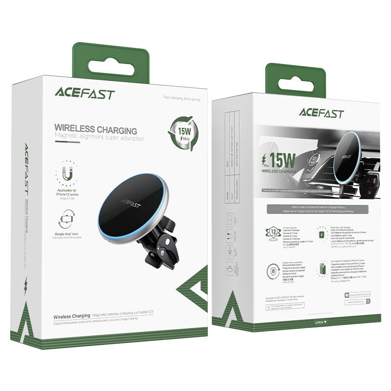 Автотримач для телефона з БЗП Acefast D3 magnetic wireless charging — фото 3