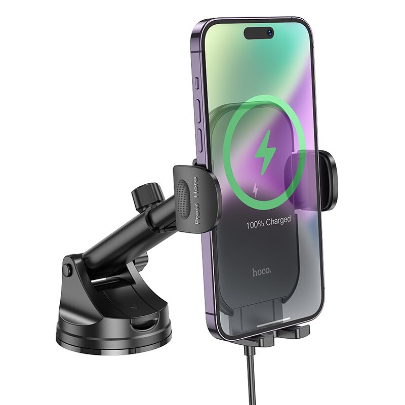 Автотримач для телефона з БЗП Hoco HW5 Journey wireless fast charging — фото 4