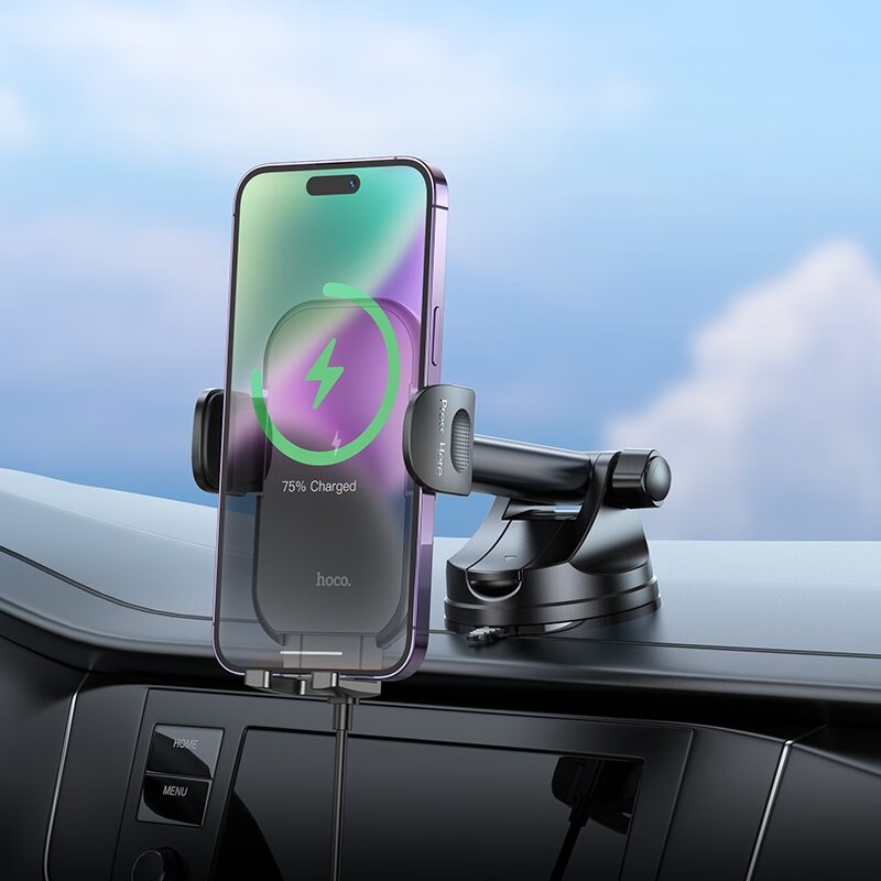 Автотримач для телефона з БЗП Hoco HW5 Journey wireless fast charging — фото 7