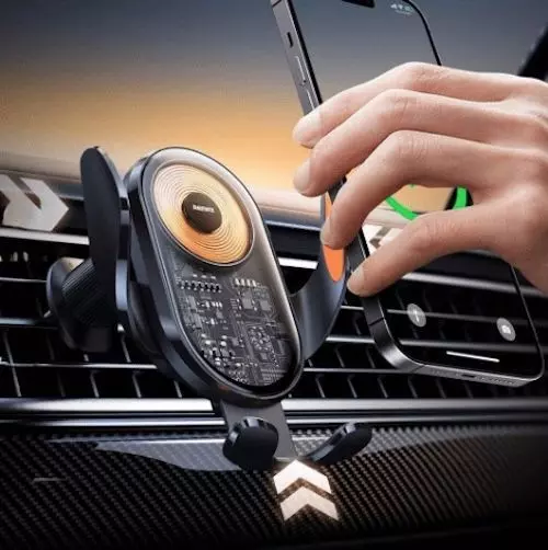 Автотримач для телефона з БЗП Remax 15W Ultra-thin 3-Axis Linkage Car — фото 5