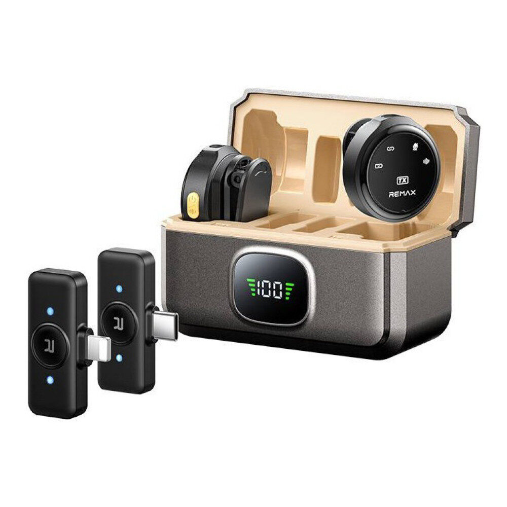 Бездротова мікрофонна система Remax K22 dual-mic (iP/Type-C) Tarnish