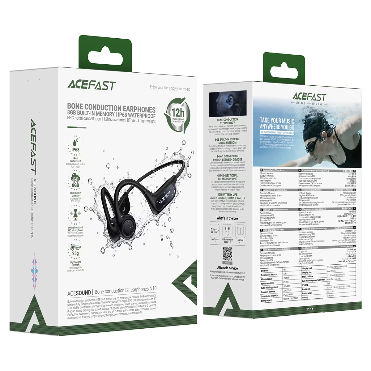 Бездротові спортивні навушники Acefast N10 bone conduction BT — фото 3