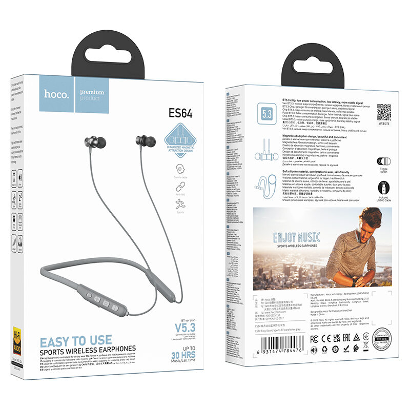 Бездротові спортивні навушники Hoco ES64 Easy Sound sports BT — фото 4