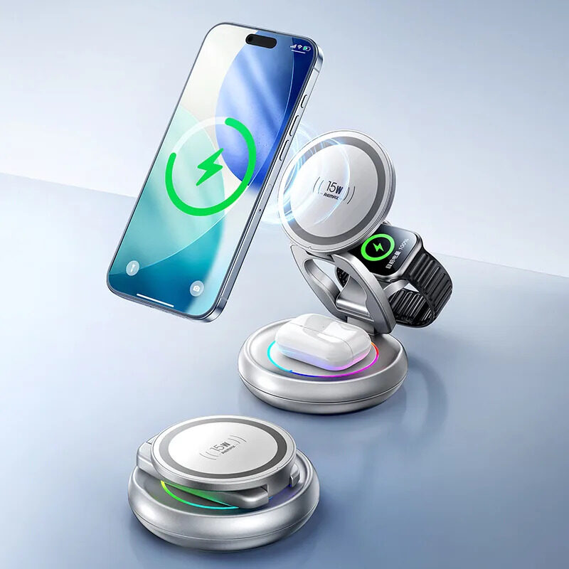Бездротовий зарядний пристрій Remax 20.5W Upgrade free metal foldable — фото 4