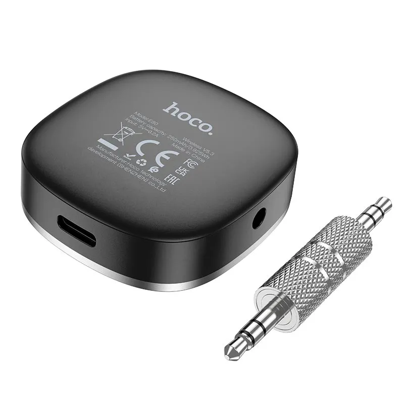 Bluetooth-ресивер Hoco E80 Travel car AUX BT receiver Black — фото 7