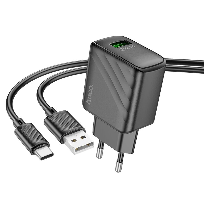 Мережевий Зарядний Пристрій Hoco CS21A 1USB QC 18W+USB to Type-C — фото 3