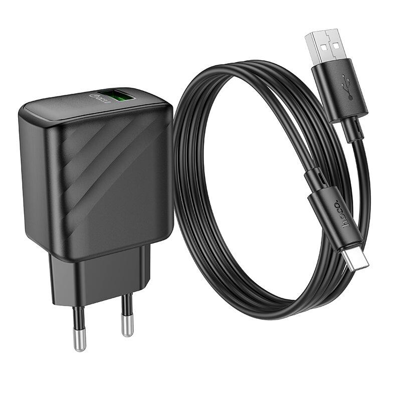 Мережевий Зарядний Пристрій Hoco CS21A 1USB QC 18W+USB to Type-C — фото 5
