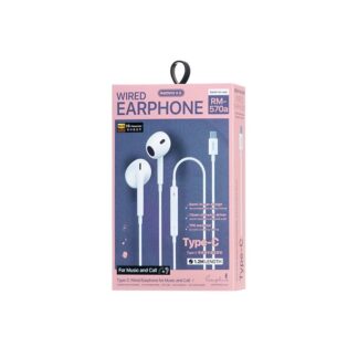Дротові навушники "Remax Wired Earphones for Music and Call RM-570/a/i" typec-White — фото 3