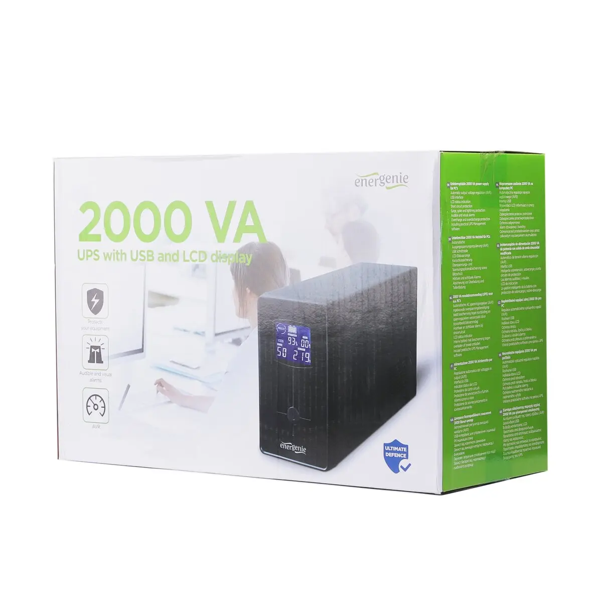 Джерело безперебійного живлення 2000VA, LCD, USB, серія Pro EnerGenie — фото 4