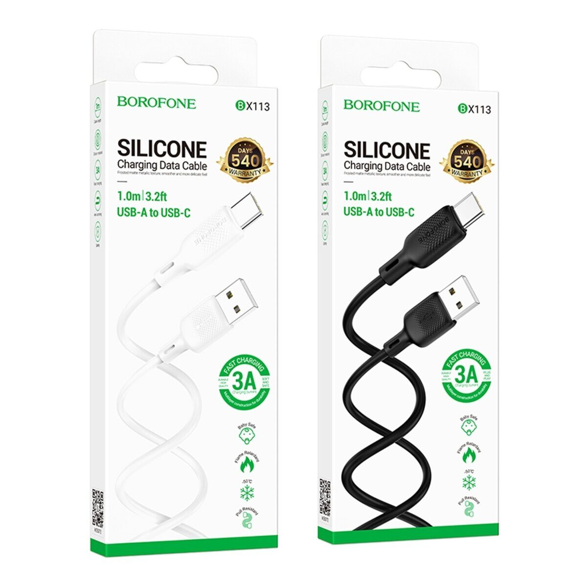 Кабель USB Borofone BX113 Silicone Type-C 3A — фото 2