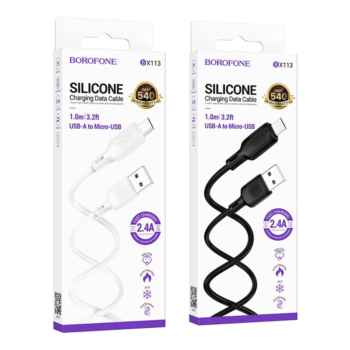 Кабель USB Borofone BX113 Silicone Micro 2.4A — фото 2