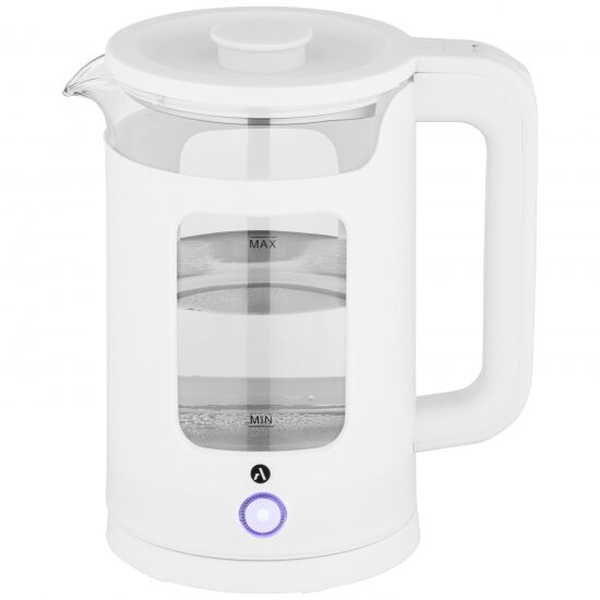 Електрочайник Ardesto EKL-T31GW, 1.5 л, скло/пластик, білий