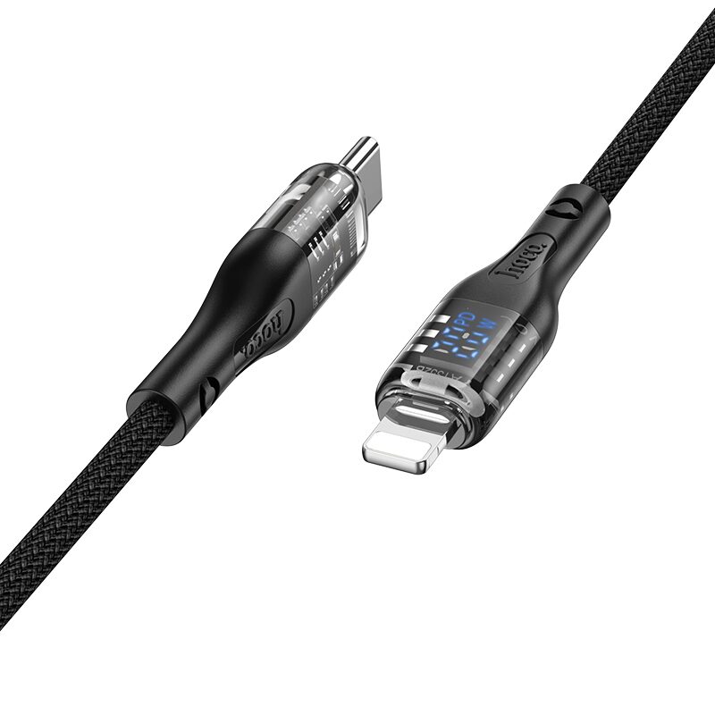 Кабель USB Hoco U115 Transparent PD20W With Display Type-C to — фото 3