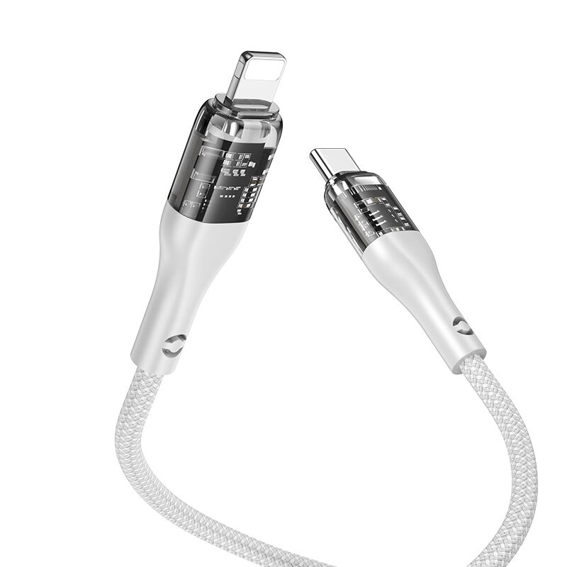 Кабель USB Hoco U115 Transparent PD20W With Display Type-C to — фото 6