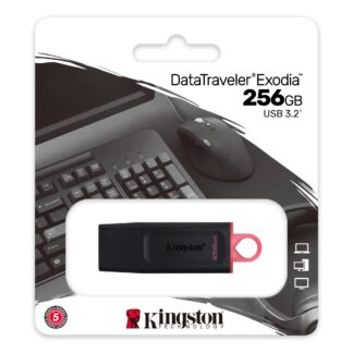Флеш-накопитель Kingston USB 3.2 DT Exodia 256 ГБ, черный/розовый