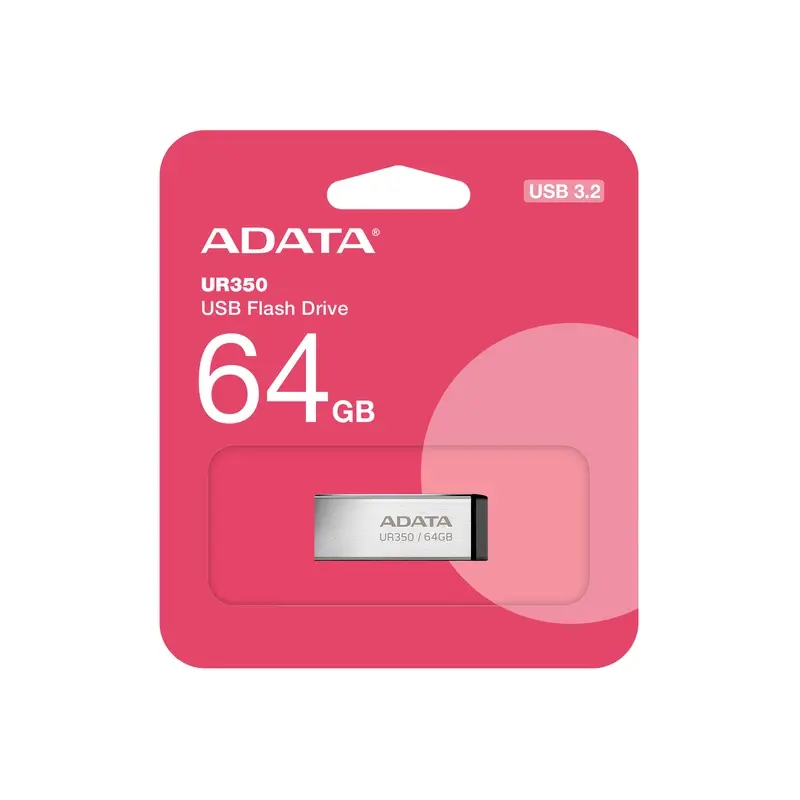 Флеш-накопичувач USB 3.2 Adata UR350 64GB сріблясто-чорний