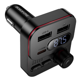FM-трансмітер BC61 USB-C PD30W + USB 15W Bluetooth автомобільний з
