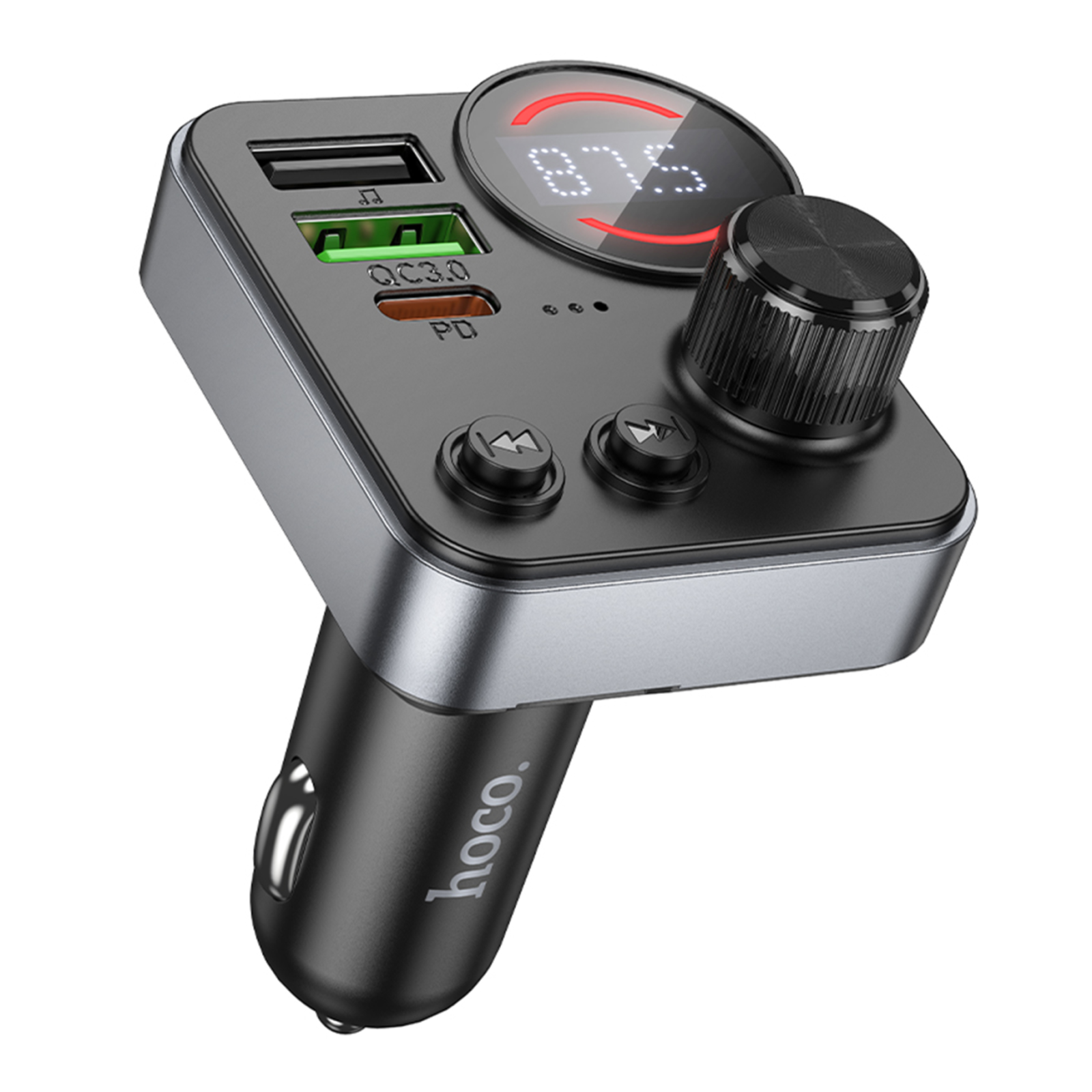 FM-трансмітер Hoco E86 PD30W + QC3.0 18W Bluetooth автомобільний з