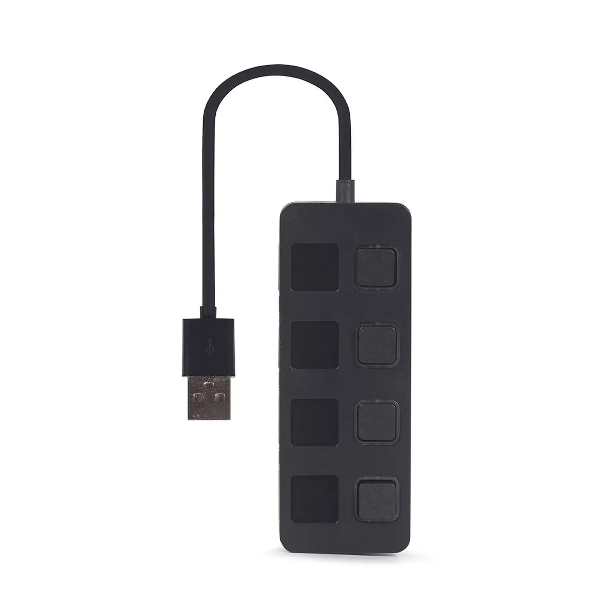 Хаб на 4 порти USB 2.0, з вимикачами, пластик, чорний Gembird — фото 4