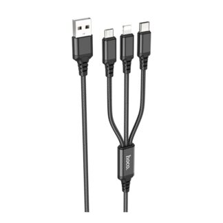 Кабель 3-в-1 Hoco X76 USB — Lightning + Type-C + Micro-USB 2A 1 м