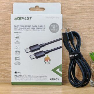 Кабель Acefast C25-03 USB-C to USB-C silicone charging data cable Black — фото 5