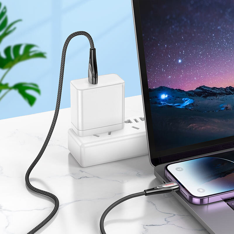 Кабель Hoco U133 Monte charging data cable iP Black — фото 5