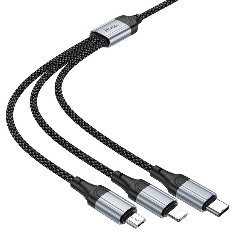Кабель Hoco X102 Fresh 3-in-1 charging data cable (iP+Micro+Type-C) — фото 4
