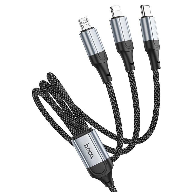 Кабель Hoco X102 Fresh 3-in-1 charging data cable (iP+Micro+Type-C) — фото 5