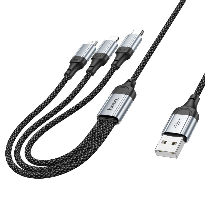 Кабель Hoco X102 Fresh 3-in-1 charging data cable (iP+Micro+Type-C) — фото 6